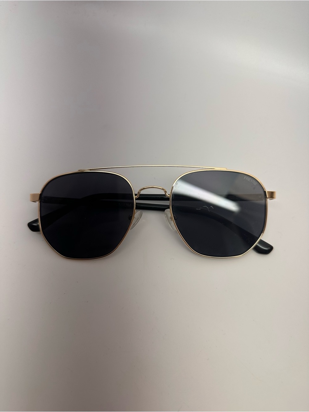 Gold Frame Black Lens Women's Aviator Sunglasses